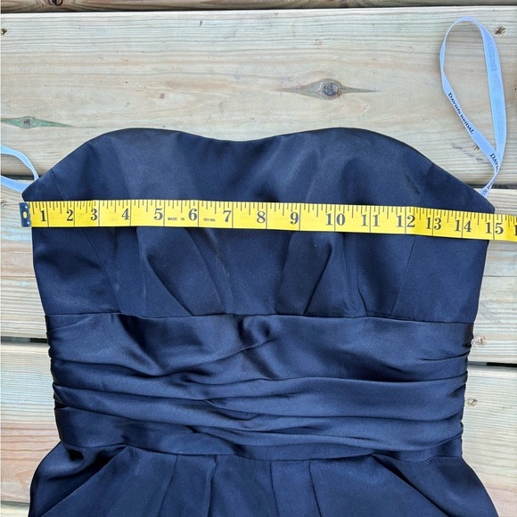 Davids Bridal black dress strapless wedding bridesmaid small 4 - Picture 3 of 7